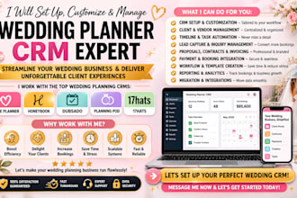 setup wedding planner CRM aisle planner honeybook dubsado planning pod 17hats