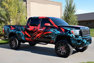 make a professional van wrap, vehicle wrap