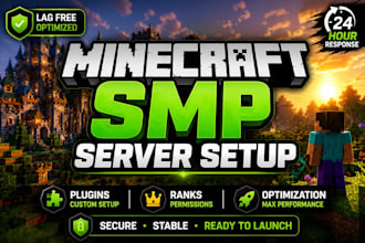 set up a lag free minecraft smp server with custom plugins and permissions