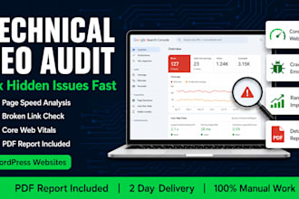 do a complete technical SEO audit for your wordpress website with a PDF report