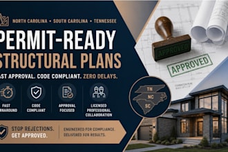 pe stamp permit plans structural drawings north carolina south carolina tennesse