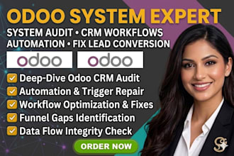 audit odoo funnels crm workflows automation system check lead conversion fix