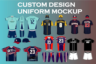 design custom team uniforms and 3d clothing mockups