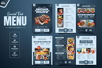design italian restaurant digital board TV display food flyer price list menu ai