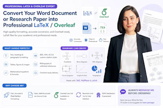 convert your word document or research paper into professional latex or overleaf