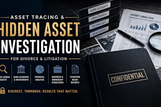 perform asset tracing and hidden asset investigation for divorce and litigation