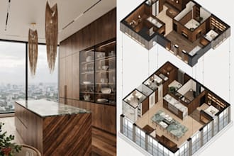 create 3d interior design 3d floor plans realistic rendering