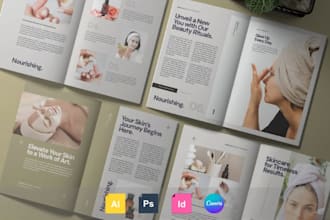 create luxury brochure treatment guide catalog anti aging acne skincare beauty