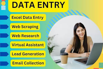 provide web research, market research and data entry