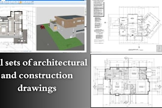 do architectural drafting, house plans, floor plan and construction drawings