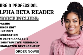 beta read your romance, fantasy and provide a readers report