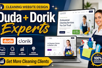 design duda dorik website for cleaning services business professionally