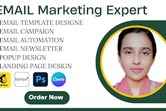 design email templates,popups,mailchimp automation setup,newsletters