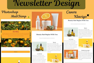 design email templates,popups,mailchimp automation setup,newsletters