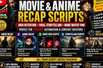 ghostwrite movie recap script, anime recap script for faceless youtube channel