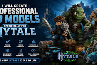 create professional 3d models specifically for hytale