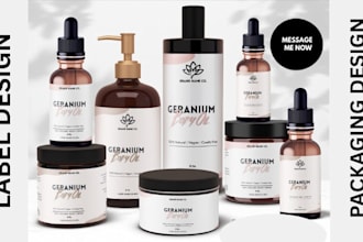 design cosmetic product labels, perfume, soap packaging and air freshers label