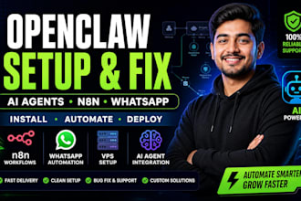 setup open claw, install openclaw, fix clawdbot, n8n, whatsapp ai automation