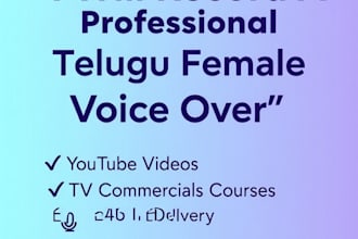 record a professional telugu female voice over