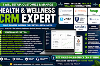 setup health wellness CRM nexhealth mindbody keap vcita hipaa CRM nimble caspio