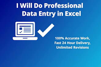 do fast and accurate data entry excel data entry in 24 hours
