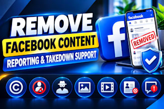 remove facebook harassing copyright defamatory post ads videos and dmca takedown
