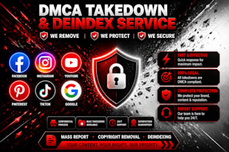 takedown harassing remove copyright mass reports facebook instagram youtube dmca