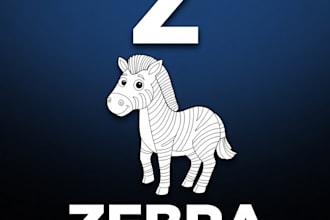 design kids alphabet coloring book for KDP and etsy