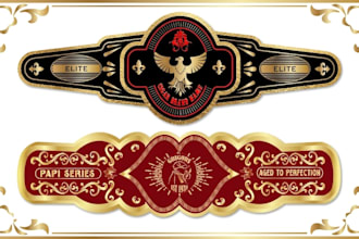 design a creative cigar brands label logo and box design
