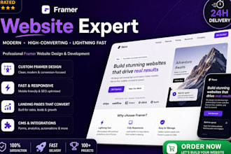fix framer website, framer landing page framer website design, framer developer