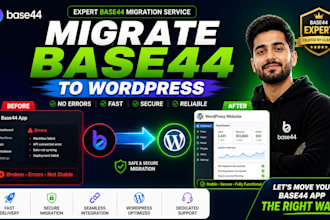 base44 migration, migrate base44 to wordpress, base44 bug fixing, deploy base44