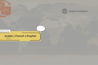 translate english , french and arabic languages