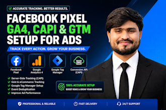 facebook pixel, ga4, capi and  GTM setup for ads