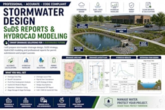 do stormwater drainage design suds and hydrocad calculations