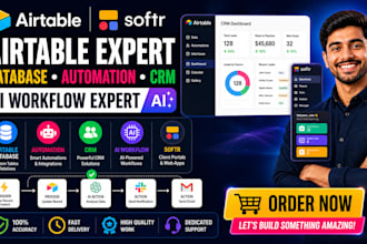 build airtable database, airtable automation, airtable CRM, ai workflow expert