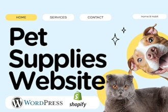 design pet supplies website, pet trainer website, pets shopify store, pet foods