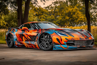 create car wrap design, racing car wrap design