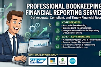 do book keeping, bank reconciliation and financial reporting