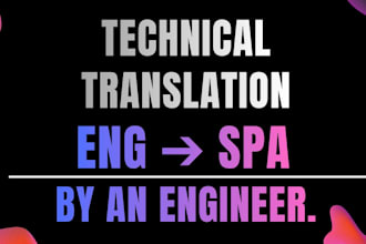 do english to spanish technical translation for engineering and IT