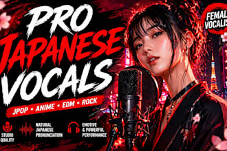 produce japanese anime song, jpop music production composition lyrics and vocals