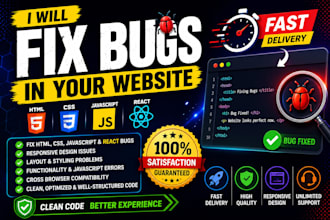 html CSS javascript and react bugs fast