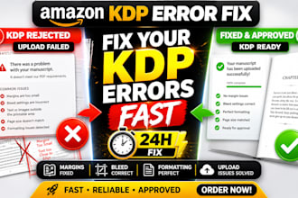 fix amazon KDP errors rejected files margins formatting and bleed issues fast