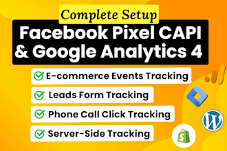 setup ga4 meta facebook pixel capi for wordpress shopify, conversion tracking