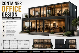 draw container office coworking space modular building tiny home floor plans