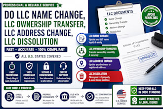 do llc name change, llc ownership transfer, llc address change, llc dissolution