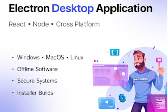 build electron desktop app , react node cross platform software