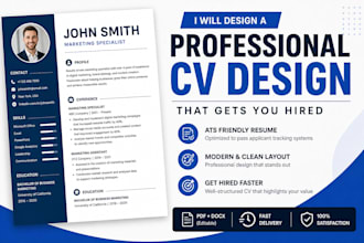 design a professional CV or resume for job applications