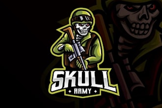 design skull mascot logo design with unlimited review