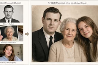 combine multiple photos into one realistic image