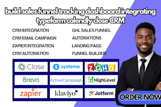 build sales funnel tracking dashboard integrating typeform calendly close CRM